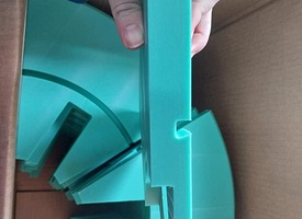 Green HDPE Sectioned Parts - Side